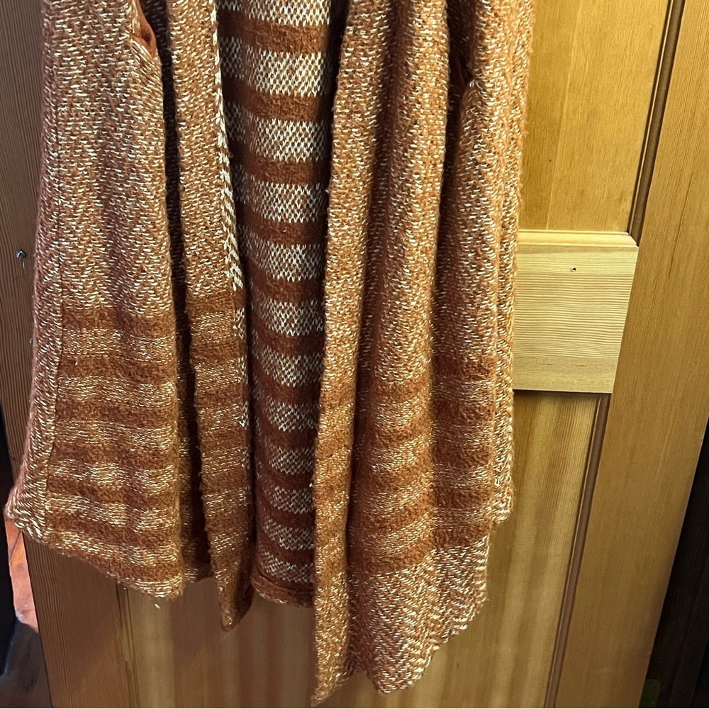 Free people Sz M floor length sweater cardigan sleeveless pockets wool blend - Picture 12 of 15